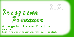 krisztina premauer business card